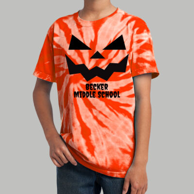 Youth Tie-Dye T-Shirt - Fall Holidays - Jack O' Lantern Thumbnail