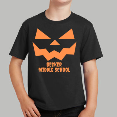 Youth T-Shirt - Fall Holidays - Jack O' Lantern - Orange Thumbnail