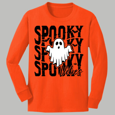 Youth Long Sleeve Shirt - Fall Holidays - Spooky Vibes Thumbnail