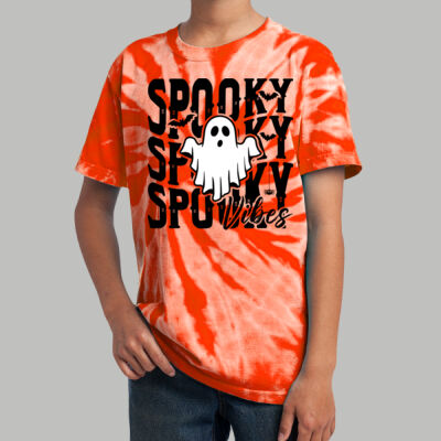 Youth Tie-Dye T-Shirt - Fall Holidays - Spooky Vibes Thumbnail