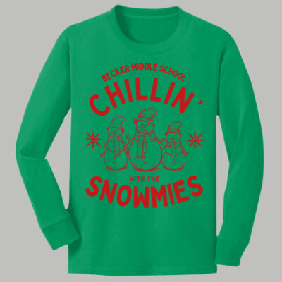Youth Long Sleeve Shirt - Winter Holidays - Chillin' - Red Thumbnail