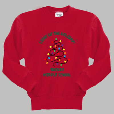 Youth Crewneck - Winter Holidays - Light Up - Green Thumbnail