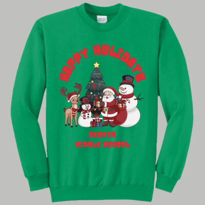 Adult Crewneck - Winter Holidays - Happy Holidays - Red Thumbnail