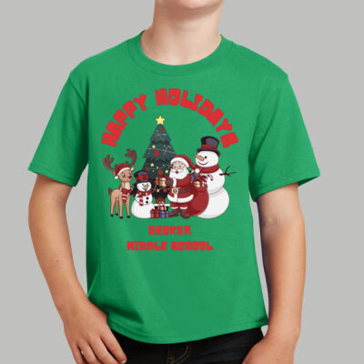 Youth T-Shirt - Winter Holidays - Happy Holidays - Red Thumbnail