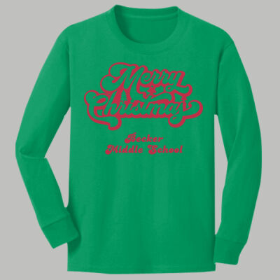 Youth Long Sleeve Shirt - Winter Holidays - Merry Christmas - Red Thumbnail