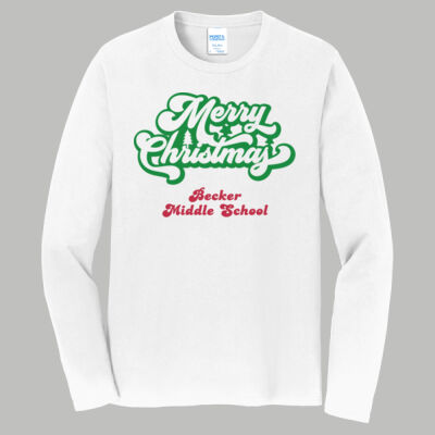 Adult Long Sleeve Shirt - Winter Holidays - Merry Christmas - Green & Red Thumbnail